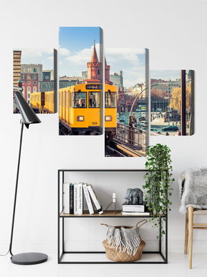 Ljuddämpande tavla - Yellow train in berlin