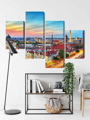 Ljuddämpande tavla - Colorful sky and berlin