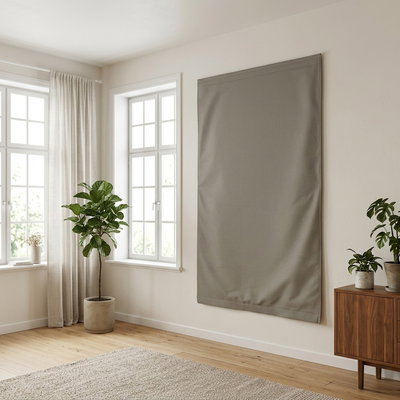 SilentDirect Acoustic Wall Textile mounted on a wall in a bright room