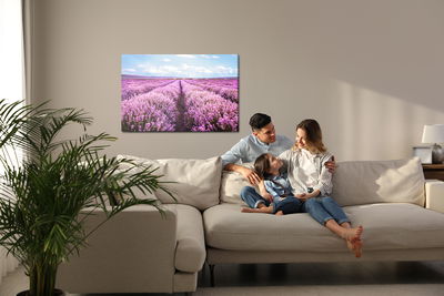 Ljuddämpande tavla - 3d blooming lavender field