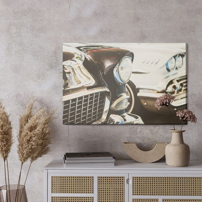 Ljuddämpande tavla - Old cars in vintage style
