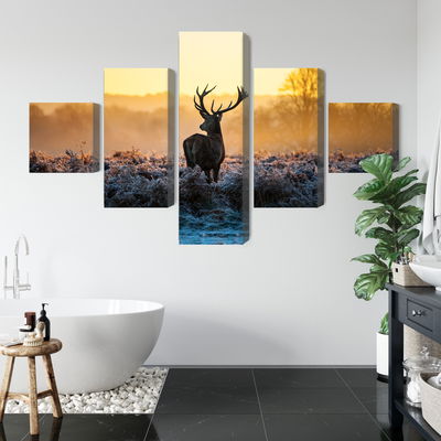 Ljuddämpande tavla - Deer on the rut in 3d