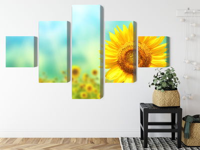 Ljuddämpande tavla - Decorative 3d sunflower