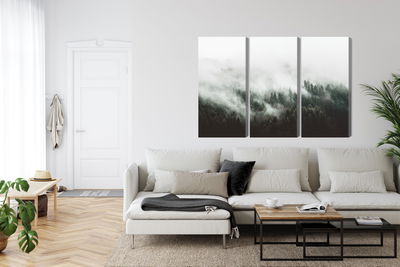 Ljuddämpande tavla - Misty 3d forest landscape