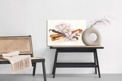 Ljuddämpande tavla - Vanilla sticks with flowers