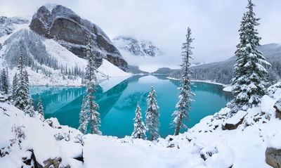 Ljuddämpande tavla - Moraine Lake in winter