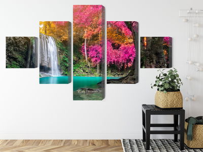 Ljuddämpande tavla - A beautiful forest waterfall