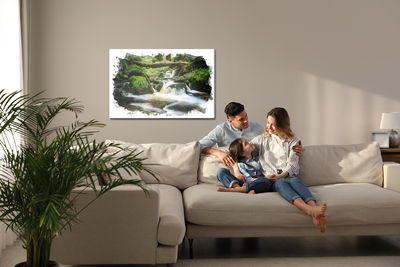 Ljuddämpande tavla - Waterfall in the forest