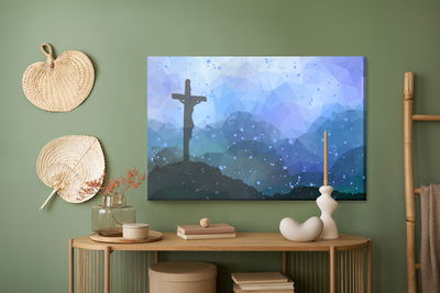 Ljuddämpande tavla - Easter scene with a cross