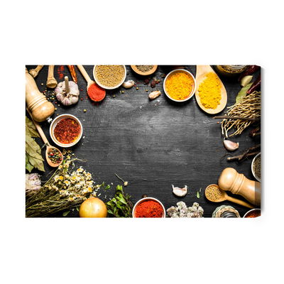 Ljuddämpande tavla - Table with herbs and spices