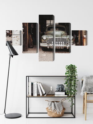 Ljuddämpande tavla - Old car in vintage style