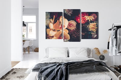 Ljuddämpande tavla - Multi-colored flowers