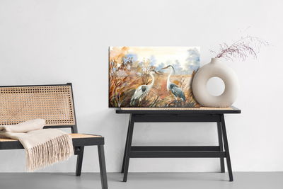 Ljuddämpande tavla - Cranes in autumn