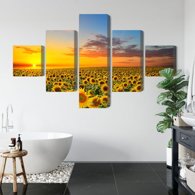 Ljuddämpande tavla - Sunset over a 3d sunflower