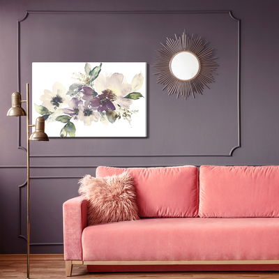 Ljuddämpande tavla - Leaves and flowers painted