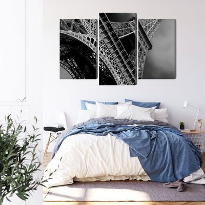 Ljuddämpande tavla - Black and white eiffel tower