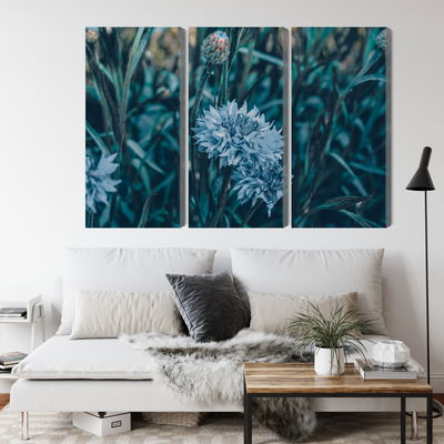 Ljuddämpande tavla - Cornflowers in the meadow 3d