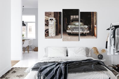 Ljuddämpande tavla - Old car in vintage style