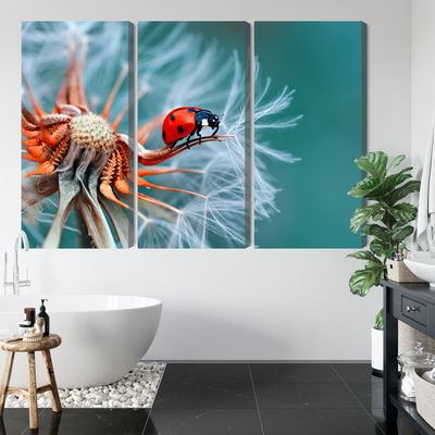 Ljuddämpande tavla - Ladybug on a dandelion