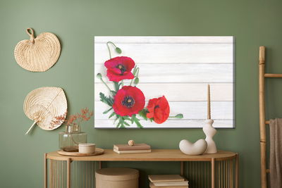 Ljuddämpande tavla - Red poppies on a background