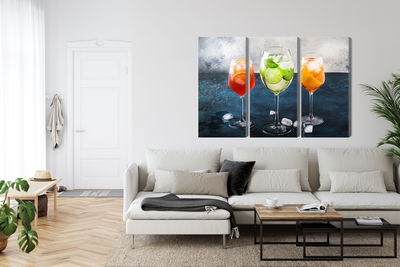 Ljuddämpande tavla - Glasses with summer cocktails