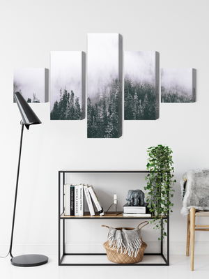 Ljuddämpande tavla - A forest shrouded in fog
