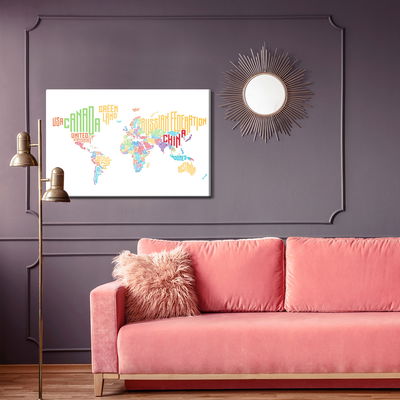 Ljuddämpande tavla - World map - subtitles