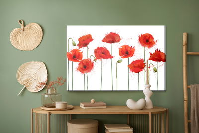 Ljuddämpande tavla - Red poppies in an abstract