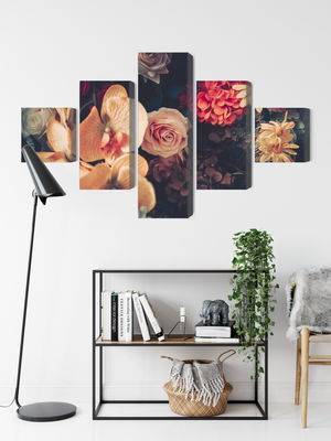 Ljuddämpande tavla - Multi-colored flowers