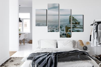 Ljuddämpande tavla - Rocky beach and 3d wooden