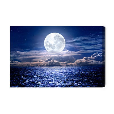 Ljuddämpande tavla - Full moon on the baltic sea