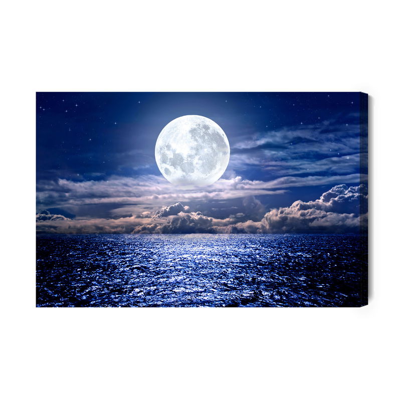 Ljuddämpande tavla - Full moon on the baltic sea