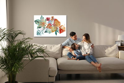 Ljuddämpande tavla - Autumn leaves as if painted