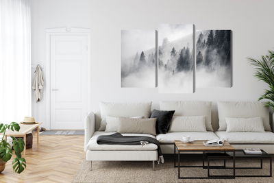 Ljuddämpande tavla - The forest is shrouded in fog