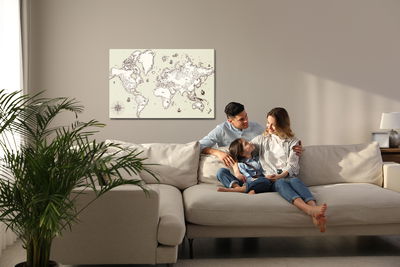 Ljuddämpande tavla - Old world map