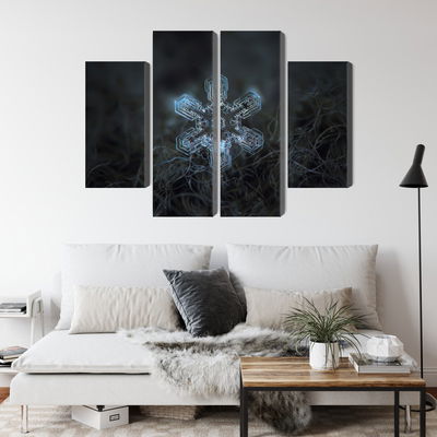 Ljuddämpande tavla - Snow flake in 3d macro scale