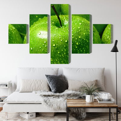 Ljuddämpande tavla - Green apples on a macro scale