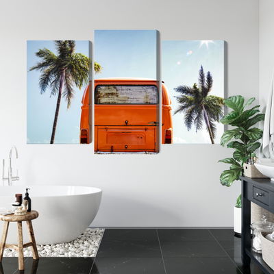 Ljuddämpande tavla - Retro car between palm trees