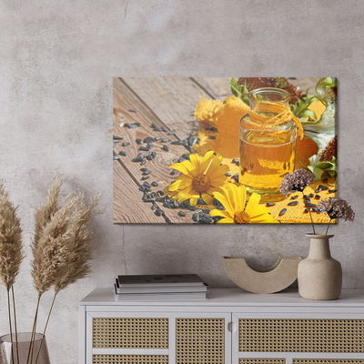 Ljuddämpande tavla - Sunflower oil with flowers