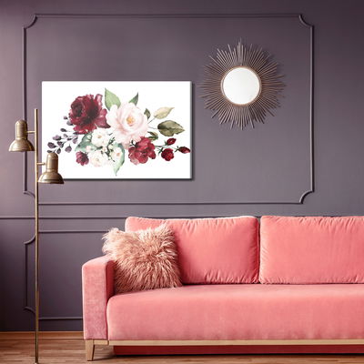 Ljuddämpande tavla - Flowers and rose leaves as