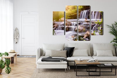 Ljuddämpande tavla - Waterfall at sunset