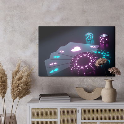 Ljuddämpande tavla - Neon poker set