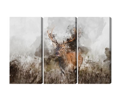 Ljuddämpande tavla - A deer painted with 3d