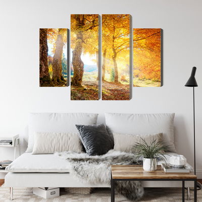 Ljuddämpande tavla - Sunny autumn forest