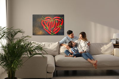 Ljuddämpande tavla - Heart made of chili