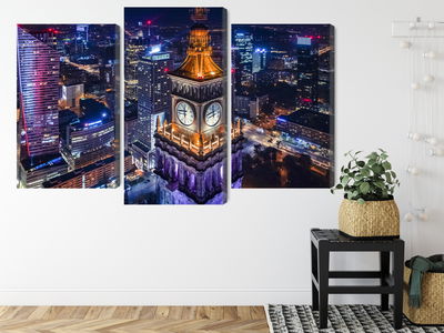 Ljuddämpande tavla - Warsaw panorama at night