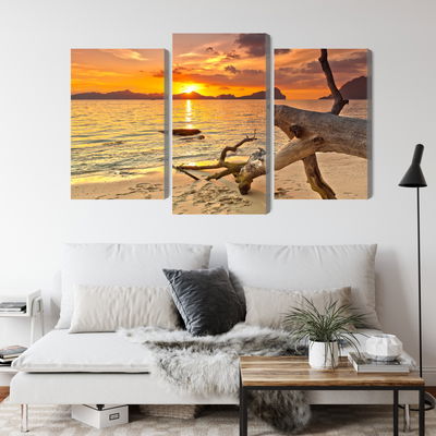 Ljuddämpande tavla - Sea landscape at sunset