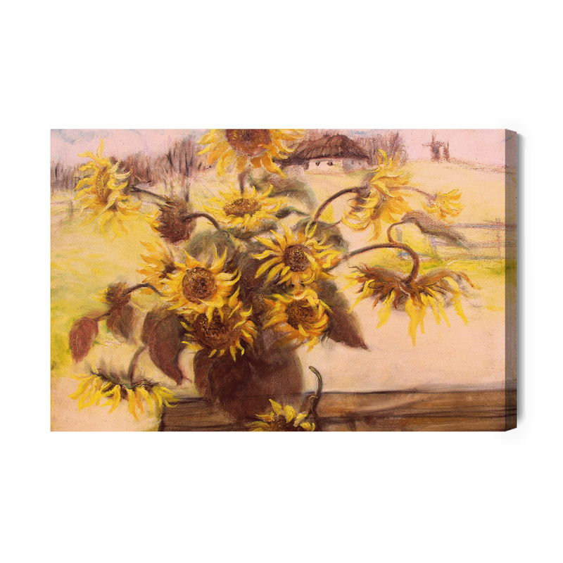 Ljuddämpande tavla - Sunflowers in a vase as