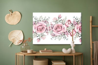 Ljuddämpande tavla - Rose petals painted