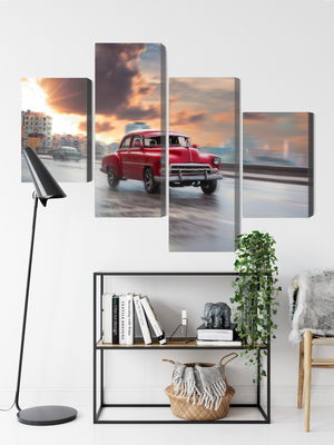 Ljuddämpande tavla - Historic car on the road